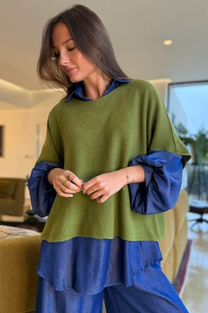 Conrad Layer Knit Olive - 